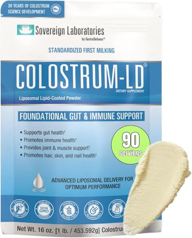Colostrum-LD Liposomal Delivery - Colostrum Powder - Gluten-Free, Lactose-Reduced - 34 Servings - Sovereign Laboratories - 6 oz Vanilla in Saudi Arabia