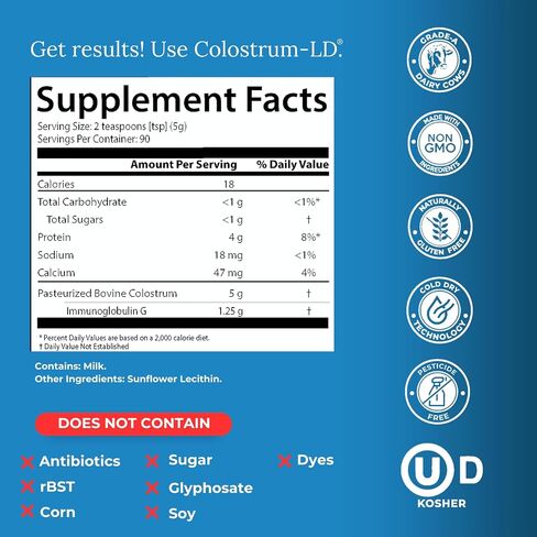 Colostrum-LD Liposomal Delivery - Colostrum Powder - Gluten-Free, Lactose-Reduced - 34 Servings - Sovereign Laboratories - 6 oz Vanilla in Saudi Arabia