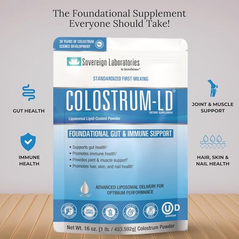 Colostrum-LD Liposomal Delivery - Colostrum Powder - Gluten-Free, Lactose-Reduced - 34 Servings - Sovereign Laboratories - 6 oz Vanilla in Saudi Arabia