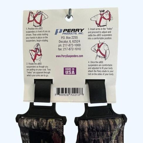 Perry Outback Comfort Suspenders 2" Big & Tall Clip-On Belt Suspenders - Black in Kuwait