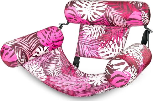 Sloosh Pool Float Hammock Chairs,Tropical Pattern Adult Water Floating, Inflatable Lounge Chair for Pool Party Summer Fun in Kuwait