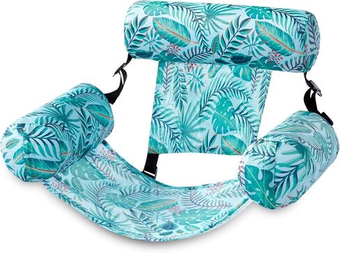 Sloosh Pool Float Hammock Chairs,Tropical Pattern Adult Water Floating, Inflatable Lounge Chair for Pool Party Summer Fun in Saudi Arabia