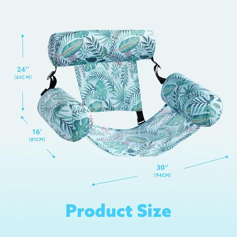 Sloosh Pool Float Hammock Chairs,Tropical Pattern Adult Water Floating, Inflatable Lounge Chair for Pool Party Summer Fun in Saudi Arabia