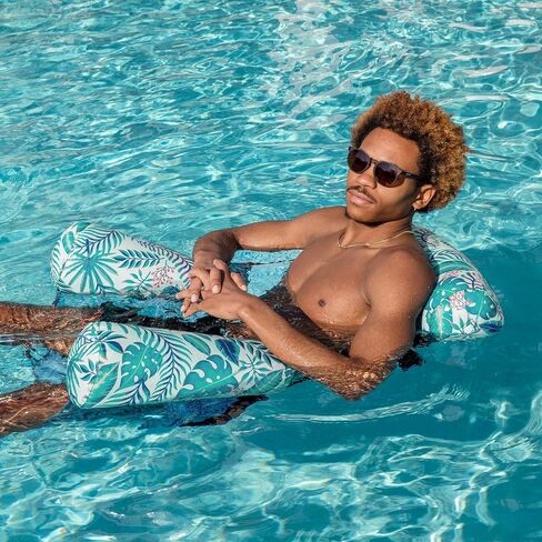 Sloosh Pool Float Hammock Chairs,Tropical Pattern Adult Water Floating, Inflatable Lounge Chair for Pool Party Summer Fun in Saudi Arabia