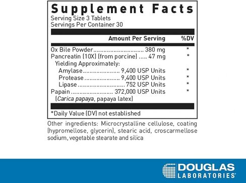 Douglas Laboratories Bilex - Digestive Enzyme Supplement - with Lipase, Papain, Amylase & Ox Bile Extract - Digestive Enzymes for Digestion* - 90 Tablets in Saudi Arabia