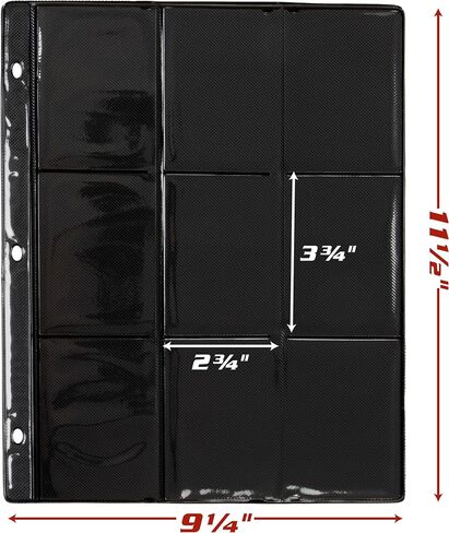 Monster 9 Pocket Trading Card Album with 20 Theft Deterrent, Padded Pages for Extra Protection - Holds 360 TCGs - Compatible with Yugioh, MTG, Magic The Gathering, Pokémon & Sport Cards- Matte Black in Saudi Arabia