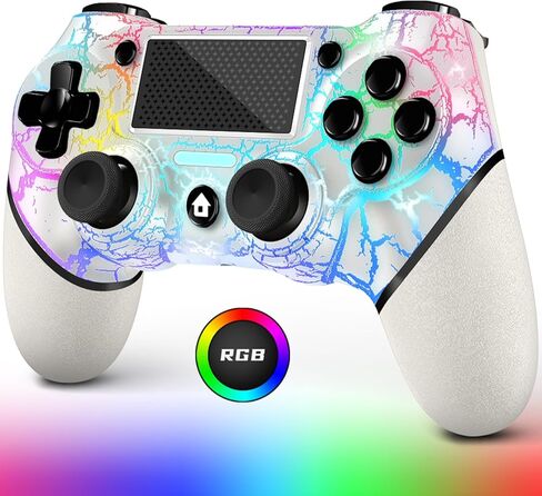 وحدة تحكم لاسلكية AceGamer لجهاز PS4 مع قبضتي إبهام، ووظيفة صوت 3.5 مم وتوربو، وعصا تحكم V2 Gamepad ذات تصميم مخصص باللون الأرجواني لجهاز PS4، متوافقة مع أجهزة PS4 وSlim وPro وWindows PC in Kuwait