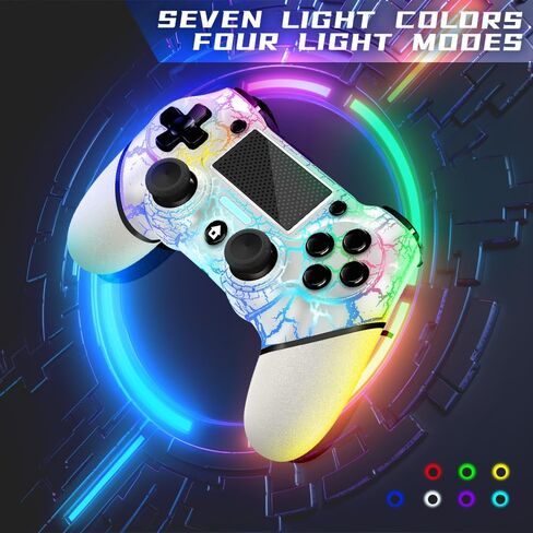 وحدة تحكم لاسلكية AceGamer لجهاز PS4 مع قبضتي إبهام، ووظيفة صوت 3.5 مم وتوربو، وعصا تحكم V2 Gamepad ذات تصميم مخصص باللون الأرجواني لجهاز PS4، متوافقة مع أجهزة PS4 وSlim وPro وWindows PC in Kuwait
