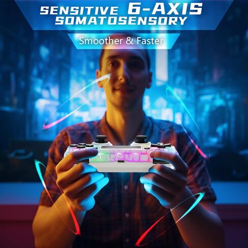 وحدة تحكم لاسلكية AceGamer لجهاز PS4 مع قبضتي إبهام، ووظيفة صوت 3.5 مم وتوربو، وعصا تحكم V2 Gamepad ذات تصميم مخصص باللون الأرجواني لجهاز PS4، متوافقة مع أجهزة PS4 وSlim وPro وWindows PC in Kuwait