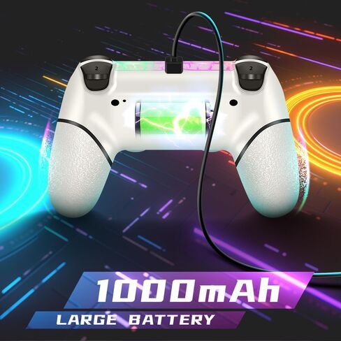 وحدة تحكم لاسلكية AceGamer لجهاز PS4 مع قبضتي إبهام، ووظيفة صوت 3.5 مم وتوربو، وعصا تحكم V2 Gamepad ذات تصميم مخصص باللون الأرجواني لجهاز PS4، متوافقة مع أجهزة PS4 وSlim وPro وWindows PC in Kuwait