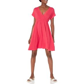 Amazon Essentials Women's Surplice Dress (Available in Plus Size), Black, XX-Large in Saudi Arabia