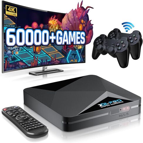 Kinhank Super Console X2 Pro Pre-installed 100,000+ Classic Games,256G Retro Gaming Consoles Compatible with 60+ emulators, S902X2 Chip, Three Systems in One, Include Remote, Wireless Controllers in Saudi Arabia