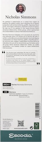 Escoda Signature Series Artist Watercolor Brush Set, Nicholas Simmons Set #1, Barroco Synthetic Gold Toray, Size (Round( 8, 12, 20 in Kuwait