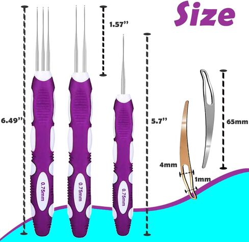 Yarniss Small Ergonomic Crochet Hooks Set,Lace Crochet Hooks for 0.8mm~2.75mm in Kuwait