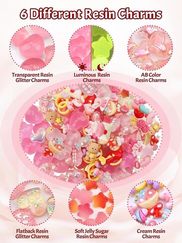 100PCS Valentine’s Day Slime Charms Kalolary Valentine Resin Flatback Charms Heart Rose Flower Resin Embellishments Ornaments Kawaii LOVE Craft Decoration for Craft Scrapbook Phone Case DIY Making in Kuwait