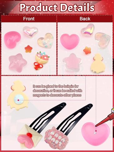 100PCS Valentine’s Day Slime Charms Kalolary Valentine Resin Flatback Charms Heart Rose Flower Resin Embellishments Ornaments Kawaii LOVE Craft Decoration for Craft Scrapbook Phone Case DIY Making in Kuwait