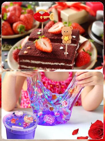 100PCS Valentine’s Day Slime Charms Kalolary Valentine Resin Flatback Charms Heart Rose Flower Resin Embellishments Ornaments Kawaii LOVE Craft Decoration for Craft Scrapbook Phone Case DIY Making in Kuwait