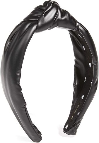Lele Sadoughi Women's Faux Leather Knotted Headband, Black Leather, One Size in Kuwait