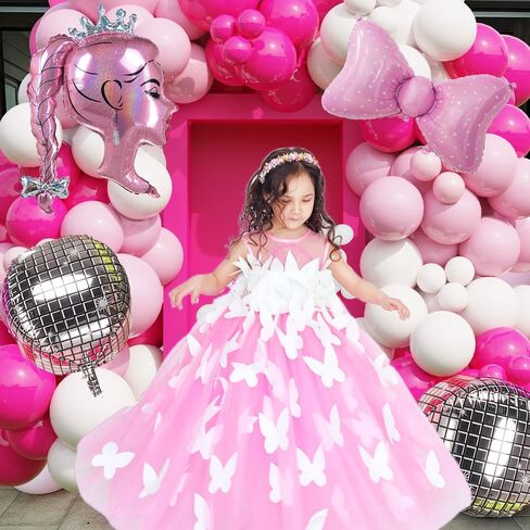 Hot Pink Come On Let'S Go Party Glitter Paper Banner Princess Bachelorette Party Decorations Bling Pink Heart Crown Doll Head Girl Banner Backdrop Women Girl 21St Birthday Princess Themed Party Decor in Kuwait