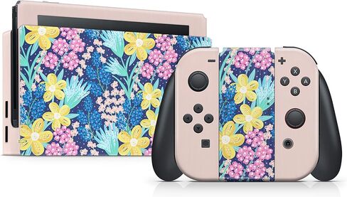 Tacky Design Sakura Flowers Skin Compatible with Nintendo Switch Skin - Premium Vinyl 3M Cherries Nintendo Switch Stickers Set - Switch Skin for Console, Dock, Joy Con - Decal Full Wrap in Saudi Arabia