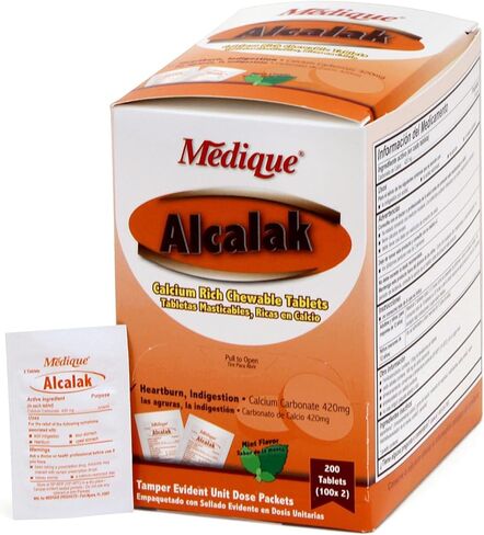 Medique Products 10169 Alcalak Antacid Chewable, White, Tablets, 6 Count, (Pack of 6) in Saudi Arabia