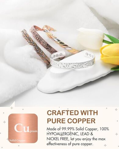 Feraco Copper Magnetic Bracelets for Men Women,Vintage Dragon & Phoenix Pattern Copper Bracelet,99.99% Pure Copper Magnetic Bangles with Gift Box,Gifts for Women Men in Kuwait