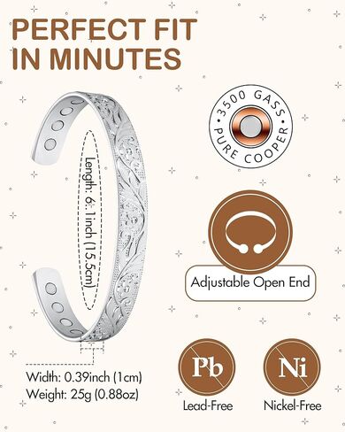 Feraco Copper Magnetic Bracelets for Men Women,Vintage Dragon & Phoenix Pattern Copper Bracelet,99.99% Pure Copper Magnetic Bangles with Gift Box,Gifts for Women Men in Kuwait