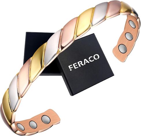Feraco Copper Magnetic Bracelets for Men Women,Vintage Dragon & Phoenix Pattern Copper Bracelet,99.99% Pure Copper Magnetic Bangles with Gift Box,Gifts for Women Men in Saudi Arabia