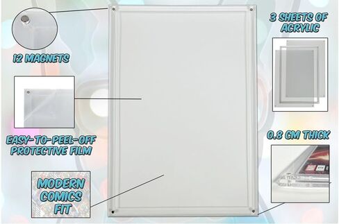 MALKO Silver Age & Early Bronze Comic Book Acrylic Slab Display Case - Magnetic Showcase - 2 Pack in Saudi Arabia