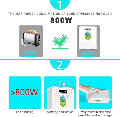 UMI 2000W Step Up Voltage 110v to 220v Converter, Voltage Converter 110v to 220v for Large Capacity Device Up to 4000W, Step Up Converter 110v to 220v with Pure Copper Coils- Transformer 110v to 220v in Kuwait