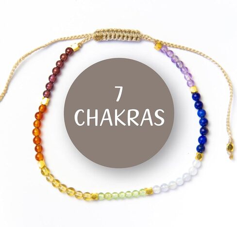 BALIPURA - Grounding Aura Bracelet for Women - 2mm SMALL (TINY) BEADS Healing Crystal, Gemstones, Quartz, 925 Solid Silver Beads, Essential Women Real Stone in Kuwait