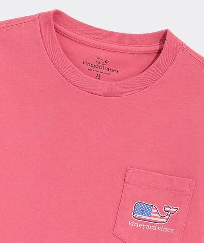 Vineyard Vines Boys' Flag Whale Short Sleeve Pocket Tee, Vineyard Navy, 5 in Saudi Arabia