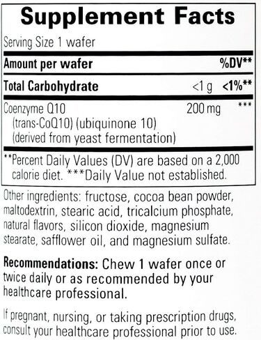 Integrative Therapeutics - Vitaline CoQ10 (200mg) - Supports Heart & Brain Health* - Chocolate Flavored - 30 Chewable Wafers in Saudi Arabia