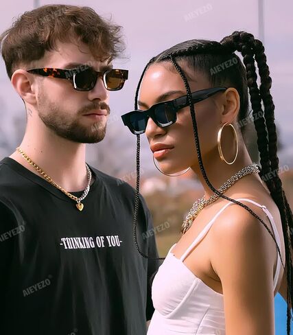 AIEYEZO Modern Thick Rectangle Sunglasses for Women Men Retro 90s Chunky Square Polarized Sunnies in Kuwait