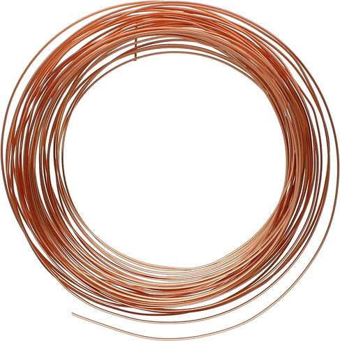 The Beadsmith Half-Round Craft Wire - Wire Elements - Soft Temper - 18 Gauge, 7 Yard Coil - Copper Color - Beading Wire Used for Jewelry Making, Wire Wrapping, and Other DIY Arts & Crafts in Saudi Arabia