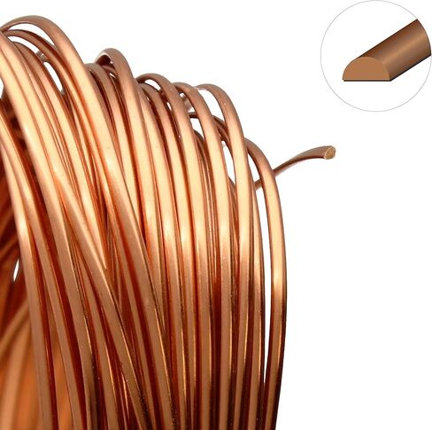 The Beadsmith Half-Round Craft Wire - Wire Elements - Soft Temper - 18 Gauge, 7 Yard Coil - Copper Color - Beading Wire Used for Jewelry Making, Wire Wrapping, and Other DIY Arts & Crafts in Saudi Arabia