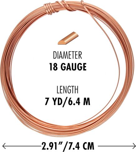 The Beadsmith Half-Round Craft Wire - Wire Elements - Soft Temper - 18 Gauge, 7 Yard Coil - Copper Color - Beading Wire Used for Jewelry Making, Wire Wrapping, and Other DIY Arts & Crafts in Saudi Arabia