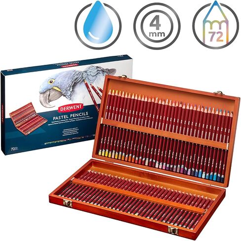 Derwent Pastel Pencils, 4mm Core, Wooden Box, 48 Count (0700644) in Saudi Arabia