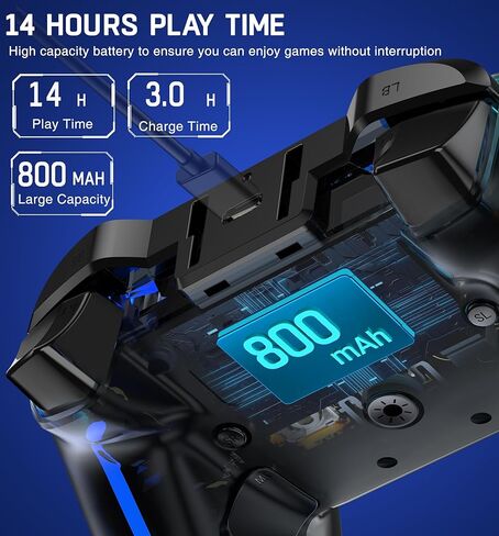 وحدة تحكم التبديل ELISWEEN، وحدات تحكم التبديل اللاسلكية LED المتوافقة مع وحدة تحكم Nintendo Switch/Lite/OLED، وحدة تحكم COOL RGB Switch Pro تعمل مع iOS/Android/PC مع Macro وTURBO وWakeup in Kuwait