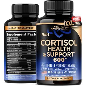 Cortisol Balance - 13-in-1 Hormone Balance for Women 600 mg - Made in USA Supplement - Mood, Focus, Sleep Support - Vegan, Non-GMO, Natural Pills - 60 Capsules, 2 Month Supply in Saudi Arabia