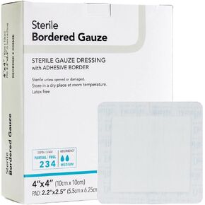 Dermarite Industries Sterile Bordered Gauze Dressing, 0.5 Pound