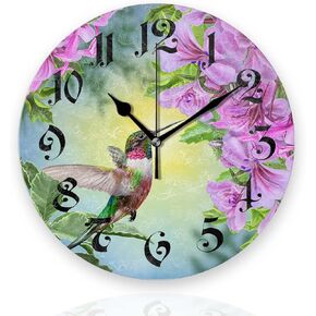 Battery Operated Wall Clocks 12 Inch,Black Cat On Yellow,Silent Home Decor for Bathroom,Living Room,Bedroom