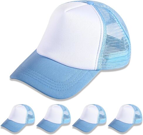 OKBA 5 Pack Sublimation Blank Baseball Cap Polyester Mesh Trucker Hat Adult in Kuwait