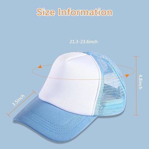 OKBA 5 Pack Sublimation Blank Baseball Cap Polyester Mesh Trucker Hat Adult in Kuwait