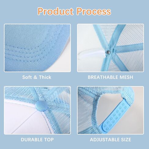 OKBA 5 Pack Sublimation Blank Baseball Cap Polyester Mesh Trucker Hat Adult in Kuwait