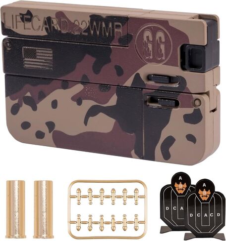 Life Card Toy Pistol Foldable Blaster Transforming Toys Shooting Gun Darts Guns Set for 5 6 7 8 Year Old Boys Gift Gold Line in Kuwait