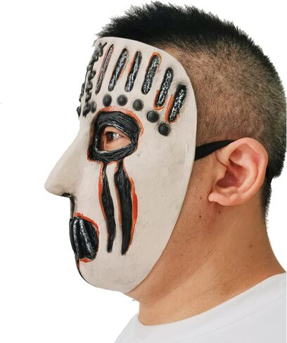SKTY Mick Thomson Half Face Latex Mask Halloween Horror Masquerade Cosplay Costume Props, Black in Saudi Arabia