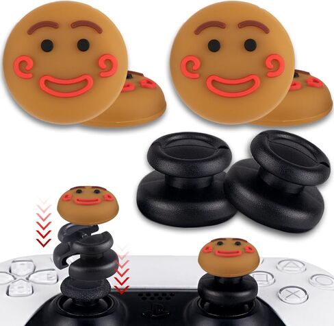 Playrealm FPS Thumbstick Extender & 3D Texture Rubber Silicone Grip Cover 2 Sets for PS5 Dualsenese & PS4 Controller (Cat Paw Grey) in Kuwait