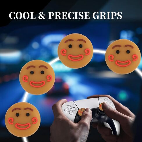 Playrealm FPS Thumbstick Extender & 3D Texture Rubber Silicone Grip Cover 2 Sets for PS5 Dualsenese & PS4 Controller (Cat Paw Grey) in Kuwait