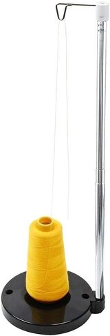 ThreadNanny Adjustable Thread Spool Holder - Adjustable Height Universal Single Cone Thread Stand for Sewing Machine - Heavy Base Embroidery Quilting Serger Sewing Thread Holder (Black) in Saudi Arabia